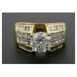 18k Gold Princess Cut Diamond Ring 1.4 CT
