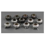 Antique Japanese Sterling Salt Cellars (12)