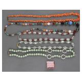 (6) Group of Necklaces and Pin