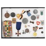 Vtg European US Insignia Military Badges Medals