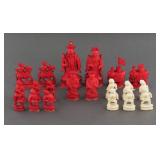Antique Walrus Ivory Partial Chess Set