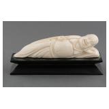 Carved Ivory Reclining Happy Buddha Figure
