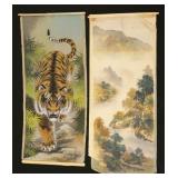 (2) Vintage Signed Japanese Paintings on Silk