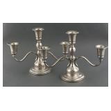 Pair Vtg Sterling Silver Weighted Candleholders