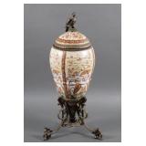 Ceramic Covered Urn with Eagle Finial