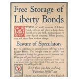 Free Storage of Liberty Bonds WWI Loan Broadside