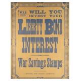Original WWI War Savings Stamps War Bond Poster
