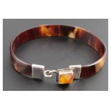 Sterling & Amber Bangle