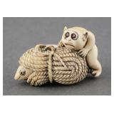 Ivory Netsuke of Monkey & Rat