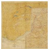 Vintage WWII USAAF Pilots Silk 27" Escape Map