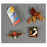 (4) Vintage Wm William Spear Fish Pins 1980s
