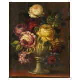 Antique Floral Still Life Oil Painting