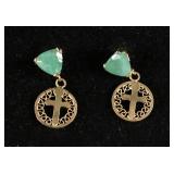 14K Gold and Emerald Earrings