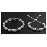 (2) Sterling Silver and Turquoise Bracelets