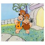 Vtg Flintstones Fred & Barney Animation Cel COA