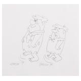 Vtg The Flintstone Production Art Fred and Barney