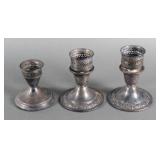(3) Weighted Sterling Silver Candleholders