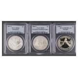 (3) PCGS Graded Commemorative Silver Dollars