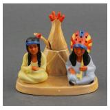 Vintage Condiment Set Native Americans