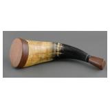 Antique Bull Steer Curved Powder Horn