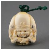 Ivory Netsuke Depicting Fukurokuju