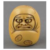 Ivory Netsuke Depicting Daruma