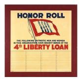 WWI Honor Roll Liberty Loan War Poster 1918