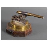 Vintage Brass Model Naval Deck Gun Cannon.