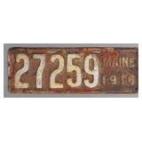 Antique 1916 Maine License Plate