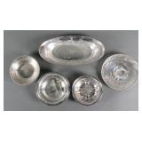 (5) Sterling Silver Plates Bowls