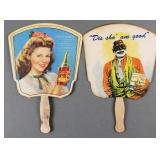 (2) Vintage Uncle Remus and Shirley Temple Fans
