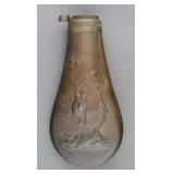 Antique Powder Flask W/ Game Birds