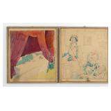 (2) Olaf Gulbransson WWII Satirical Caricatures