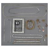 Group of Sterling Jewelry and Baby Frame