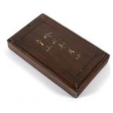 Vtg MAHJONG Set Bone & Bamboo Tiles w/ Case