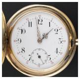 14K Systeme Glashutte Hunter Pocket Watch