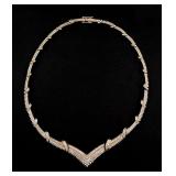 10K Diamond Chevron Necklace