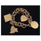 Vintage 14K Gold Bracelet & 4 Charms