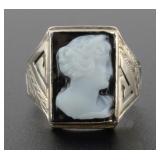 14K Gold Cameo Antique Ring