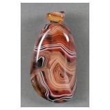Chinese Silk Agate Snuff Bottle with Stopper