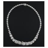 14K White Gold & Diamond Tulip Necklace