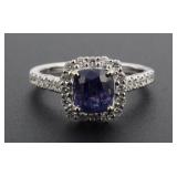 18K Gold Sapphire & Diamond Ring