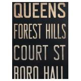 Vintage NYC Subway Train Car Old Roll Sign Queens