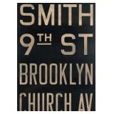 Vtg NYC Subway Train Car Old Roll Sign Brooklyn