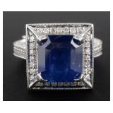 18K Gold Sapphire & Diamond Ring