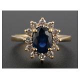 14K Clyde Duneier Gold and Sapphire Ring