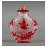 Peking Cameo Glass Chinese Snuff Bottle