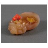 Mythical Beast Carved Stone Chinese Snuff Bottle
