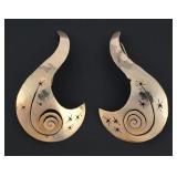 10K Gold Artist Signed Earrings