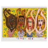 JAMES RIZZI 3D Collage Lithograph, Simon Sez